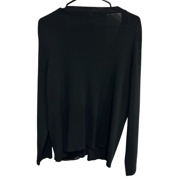 Chicos Black Embellished Cardigan Sweater Floral Rhinestone Long Sleeve Sz L - Picture 2 of 9